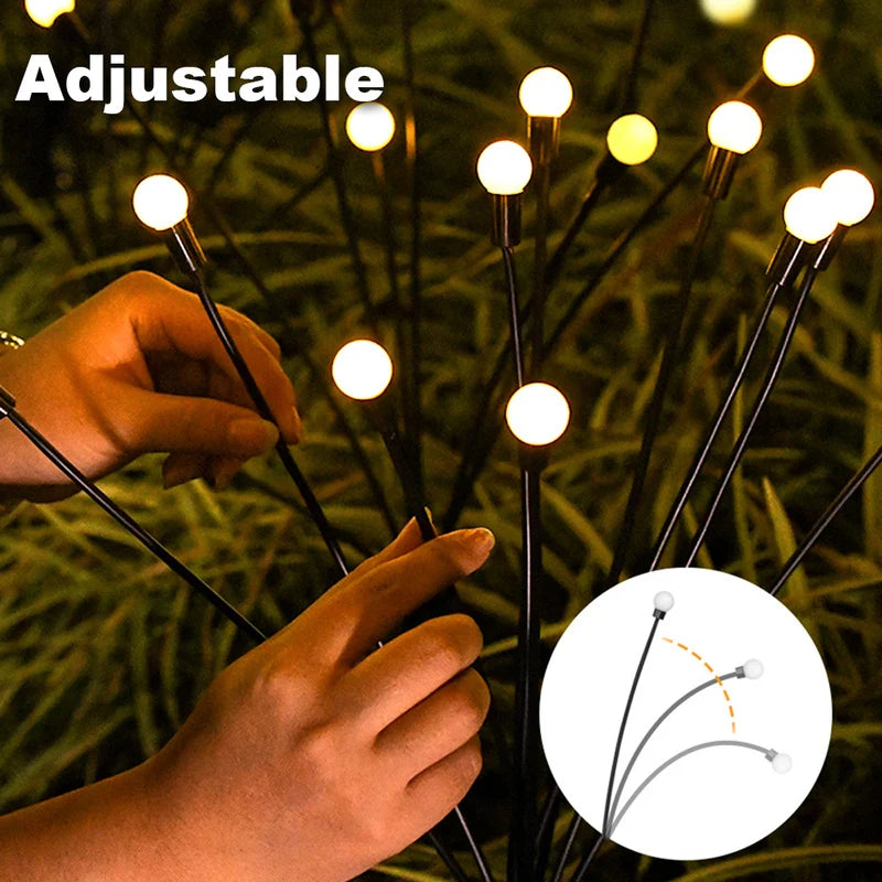 Solar Firefly Garden Lights - Waterproof Outdoor Pathway & Patio Decor, 6/8/10 LED Options