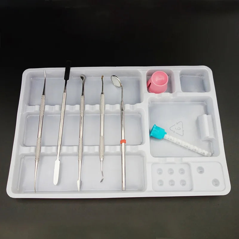 Disposable Dental & Makeup Organizer Trays - PVC Plastic Storage Plates, 50 Pcs