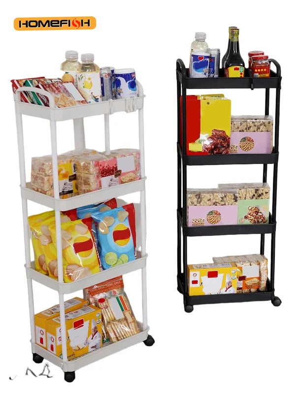 Multi-Layer Mobile Storage Cart with Wheels for Kitchen Bathroom Bedroom