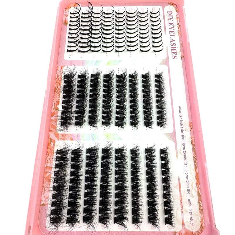 False Eyelash Clusters 48 Rows 6 Styles Volume DIY Extensions Thick Curly 8-18MM