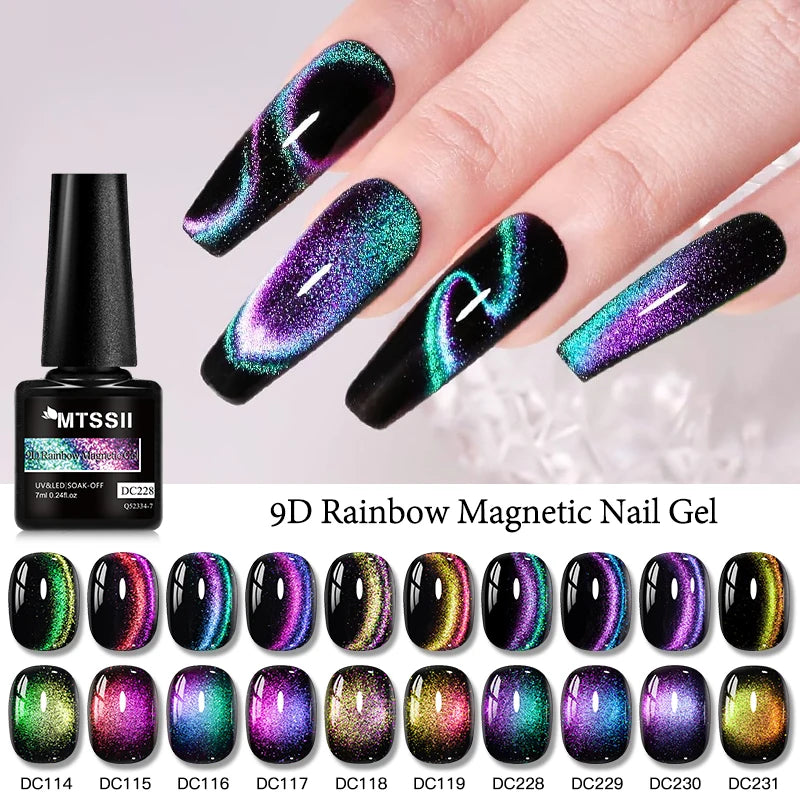 Rainbow Cat Magnetic Gel Nail Polish Chameleon Galaxy Effect UV Soak-Off Varnish