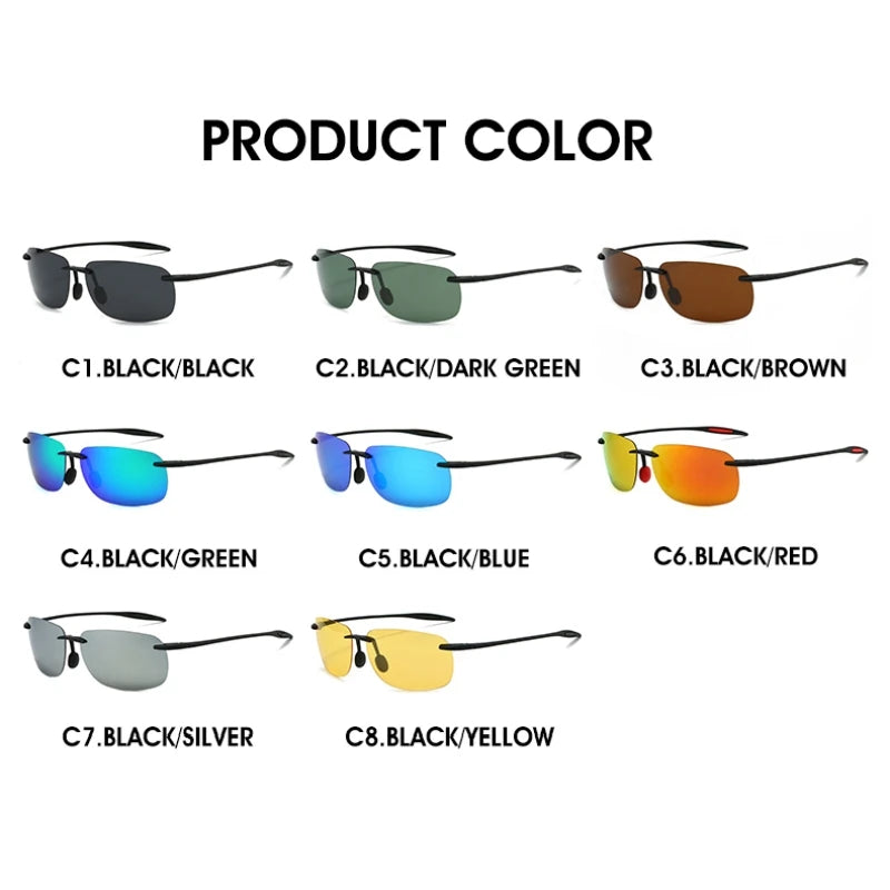 Ultra-Light Frameless Colorful Polarized Sunglasses for Men and Women UV400