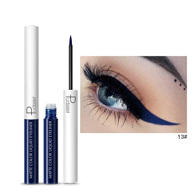 Long Lasting Waterproof Liquid Eyeliner Makeup - 15 Colors, Fast Dry, Matte Finish