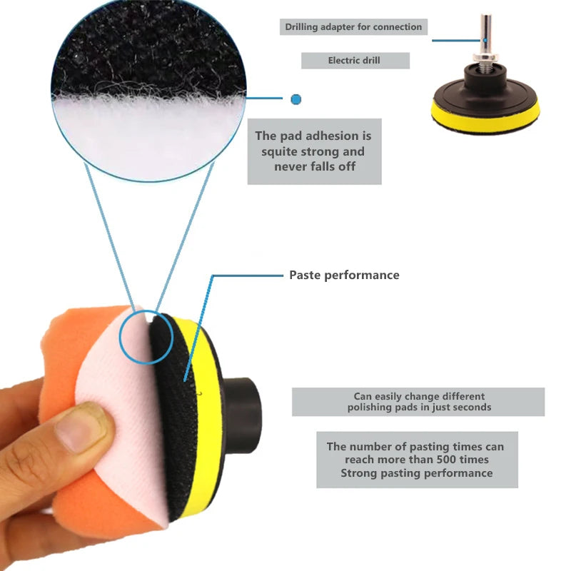 6Pcs Car Polishing Foam Buffing Pads Kit 3/4/5 Inch for Scratch Removal & Waxing