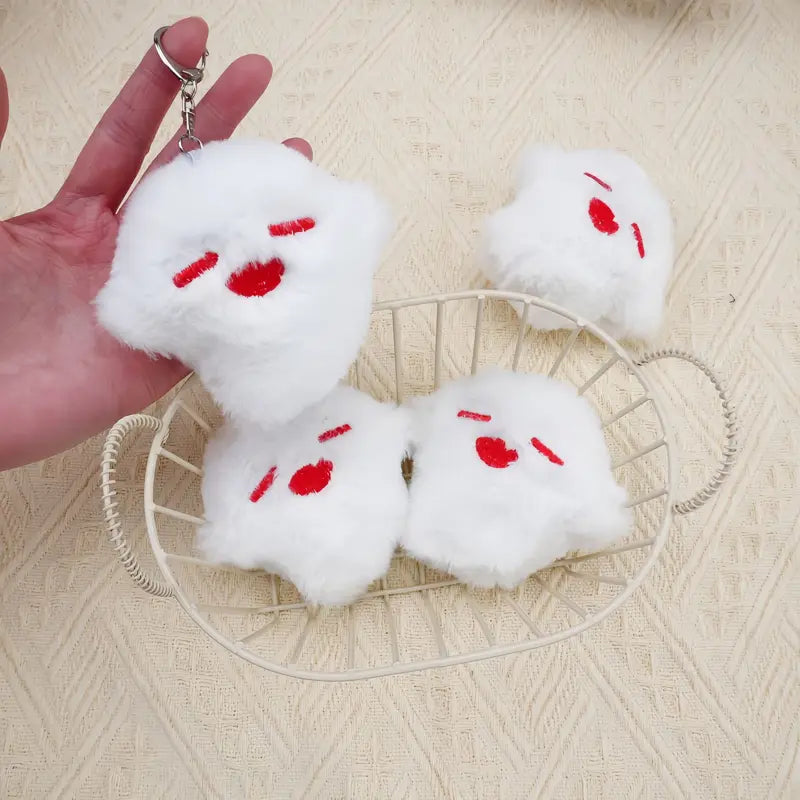 Cute Cat Plush Keychain - Impact Scaramouche Cosplay Anime Ghost Pendant for Backpack & Halloween