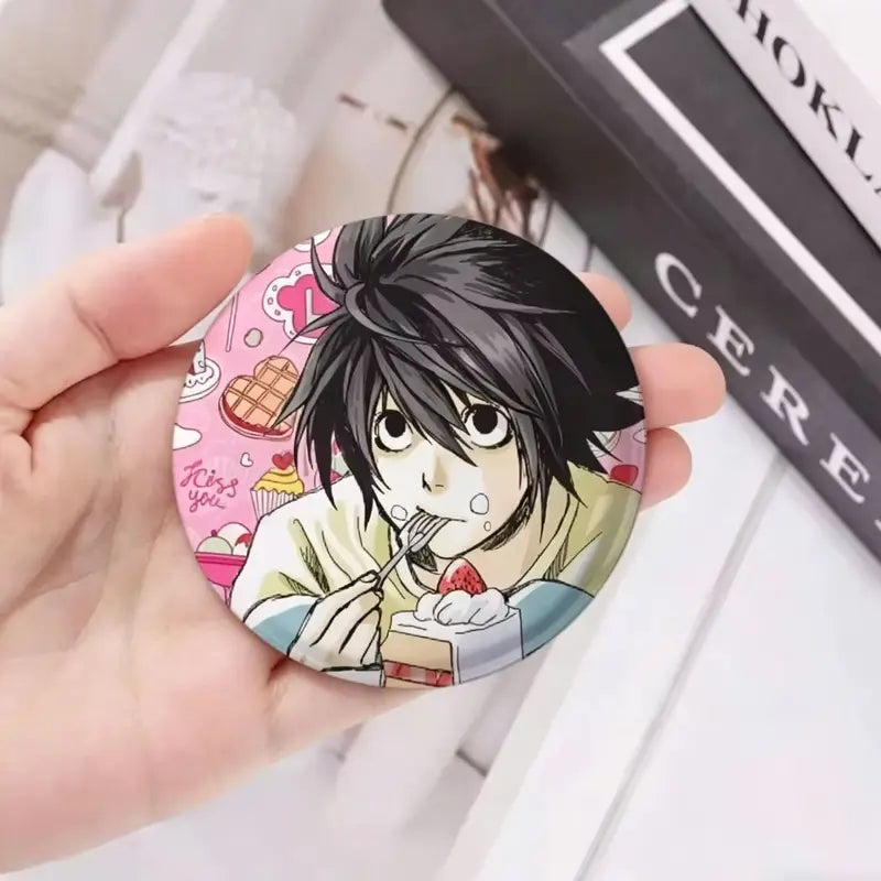Death Note Anime Enamel Pins Handmade Round Brooches Cosplay Badge for Backpacks & Jewelry