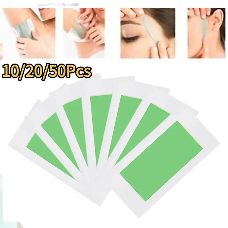 Professional Hair Removal Wax Strips for Face Body Legs Eyebrows - 10/20/50 Pack