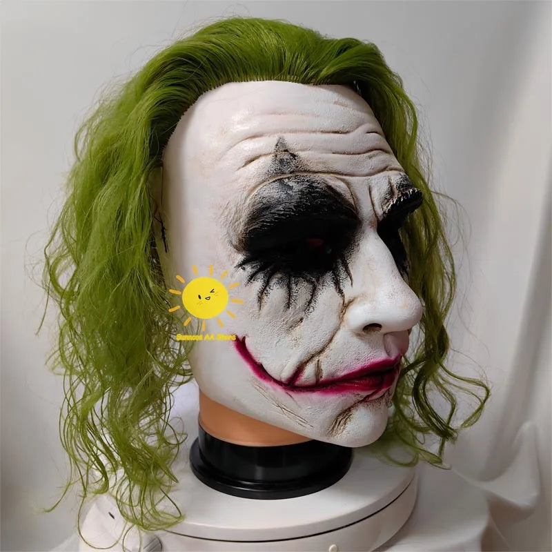 Latex Joker Mask for Cosplay Halloween Party Carnival Full Face Costume Prop