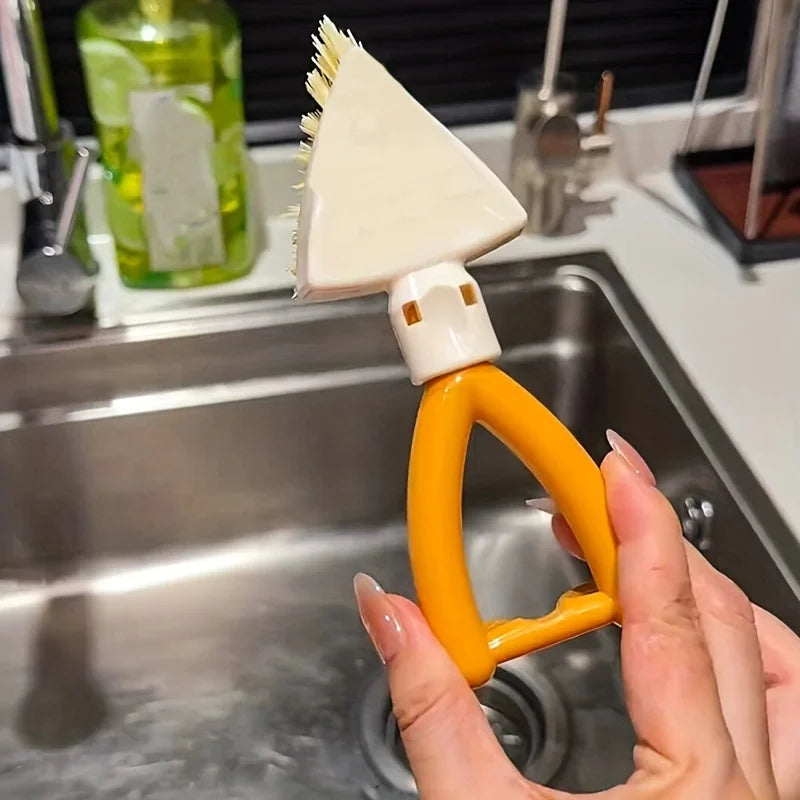 Multipurpose Cleaning Brushes Set with Triangle Head & Foldable Dusting Tools
