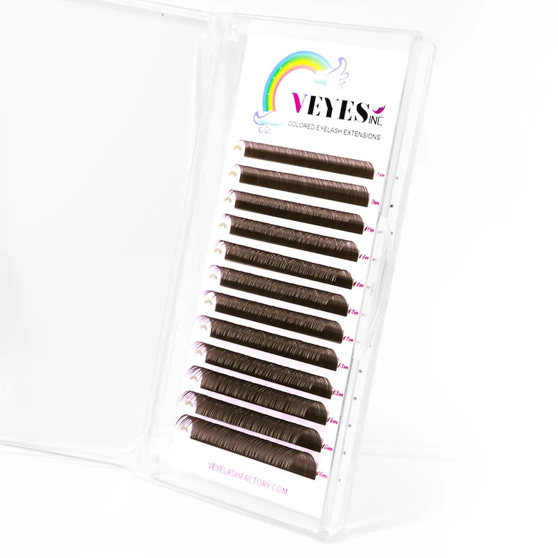 False Eyelash Extensions 0.05mm Faux Mink Individual Volume Lashes - Latte Brown