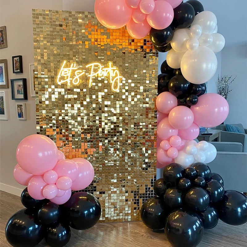 Gold Glitter Wall Backdrop Panels for Party & Wedding Decorations - 18 Pcs