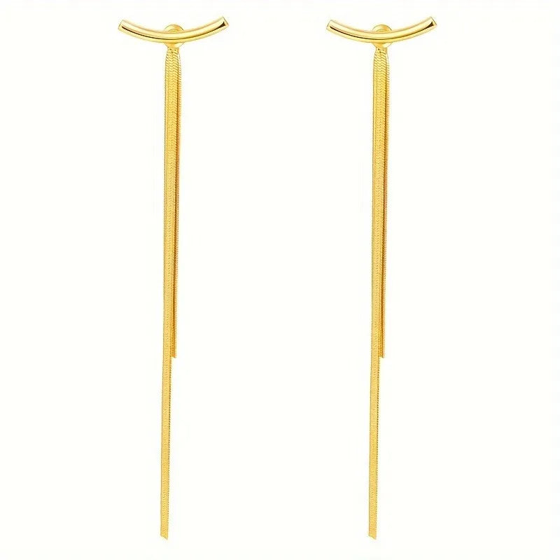 Long Snake Chain Earrings for Women Geometric Minimalist Fashion Jewelry