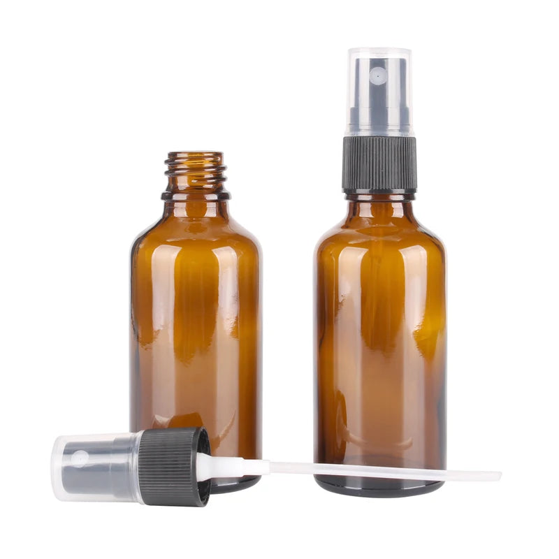 Refillable Amber Glass Spray Bottles Set for Perfume & Essential Oils