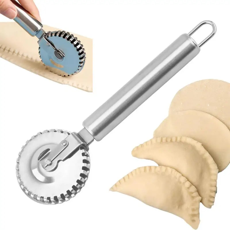Stainless Steel Ravioli Cutter & Sealer Wheel for Dough & Pastry Decoration