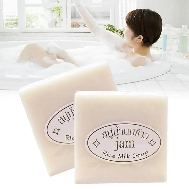 Whitening Brightening Hydrating Rice Puree Skin Care Set & Soap - Facial Cleanser, Toner, Essence, Lotion, Cream