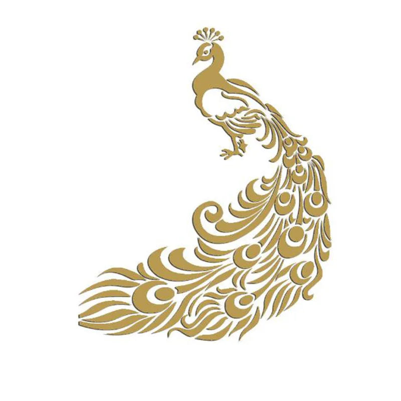 Acrylic Peacock Mirror Wall Sticker - Geometric Home Decor, DIY Wall Art for Living Room & Bedroom