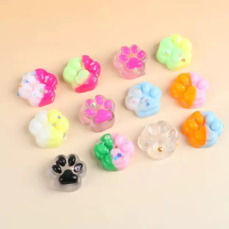 Mini Colorful Cat Claw Plush Toys Pack of 10 - Halloween & Party Favors