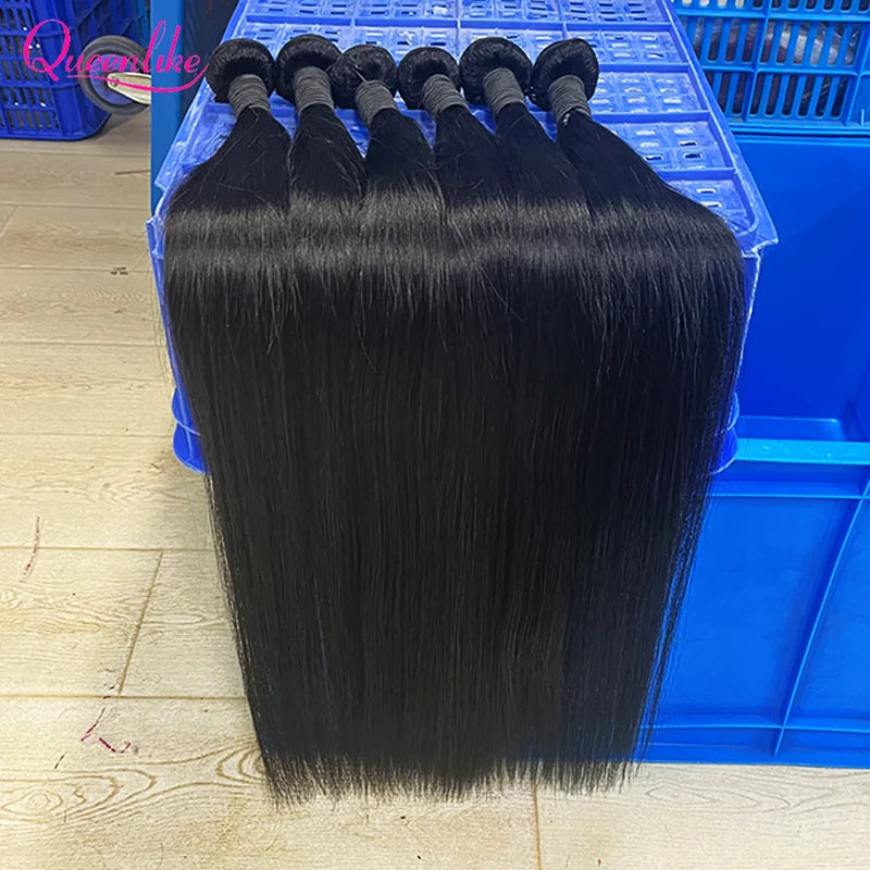 Human Hair Extensions 30 Inch Brazilian Straight Weave Bundles - Multiple Lengths