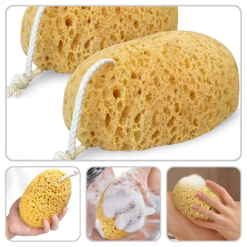 Natural Seaweed Bath Sponge with Honeycomb Texture - Exfoliating Body Scrubber for All Skin Types