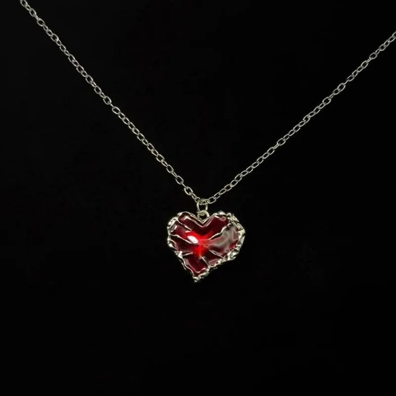 Elegant Sword Heart Necklace Set for Men and Women - Couple Gift Jewelry