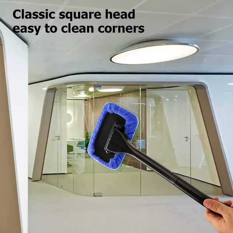 Car Windshield and Interior Window Cleaning Tool with Squeegee and Wiper for Dust and Stain Removal