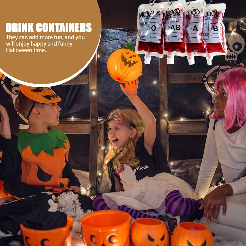 Halloween Blood Bag Drink Pouch Fake Blood & Beverage Prop - 250ml