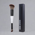 Dual-Head Contour and Powder Makeup Brushes Set - Synthetic Hair, Multiple Handle Colors