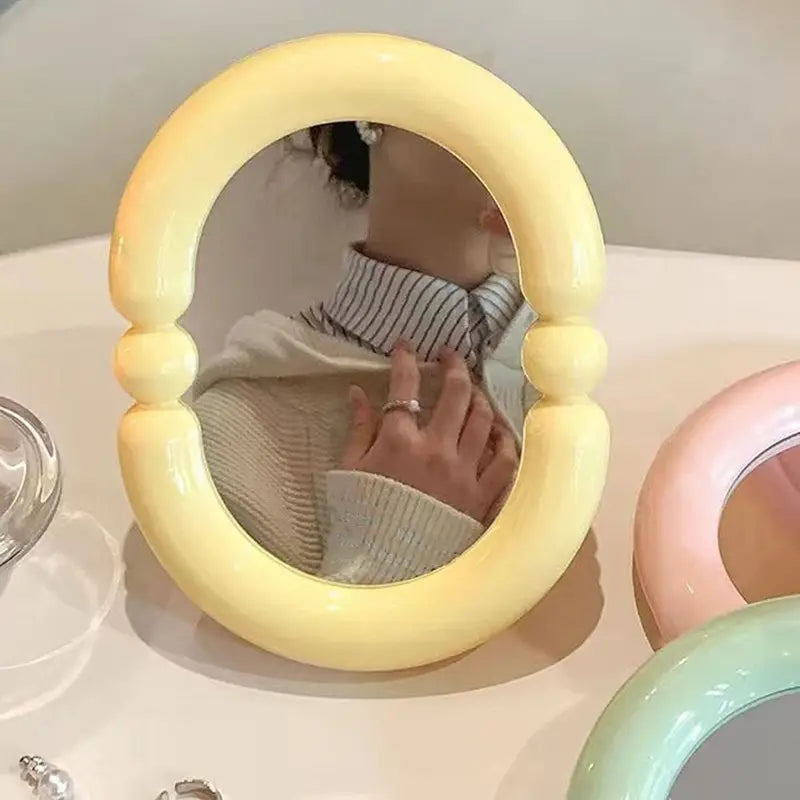 High-Definition Foldable Makeup Mirror with Adjustable Thickness for Beauty and Desk Use