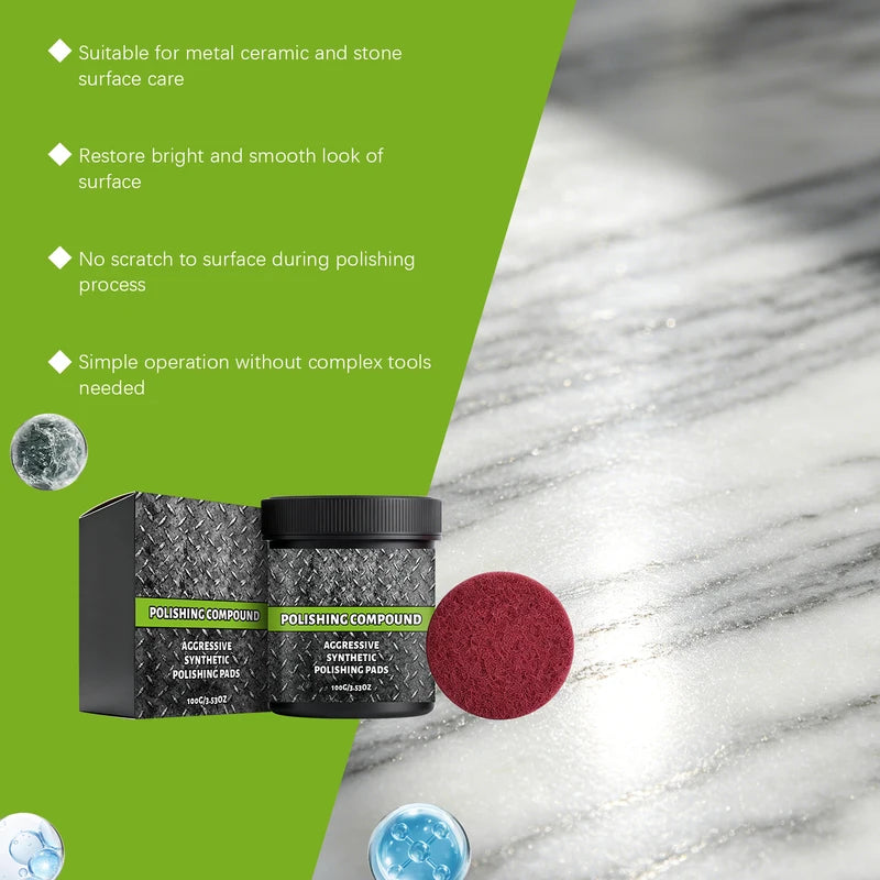 Car Paint Polishing Compound 100g Scratch Remover Wax with Buffing Pad for Auto Detailing