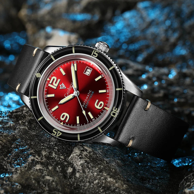 Men's Automatic Mechanical Wristwatch with Luminous Hands Water-Resistant 40mm Case