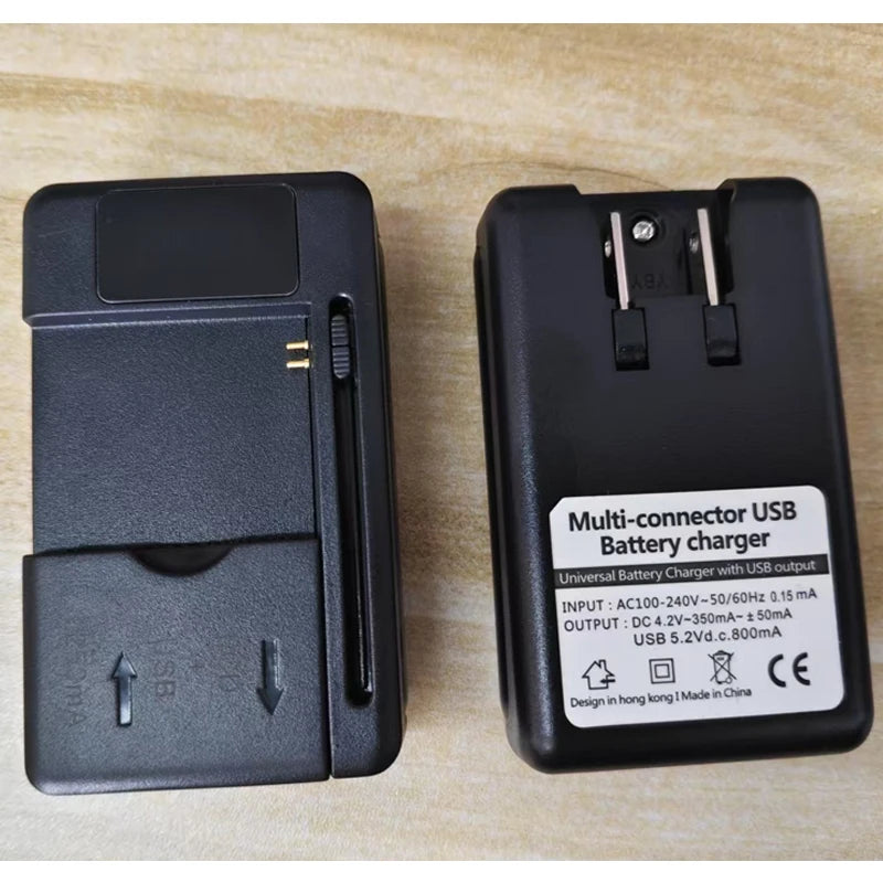 Universal 2-in-1 LCD Battery Charger for Mobile Phones 32-55mm Screen USB US/UK/EU Plug