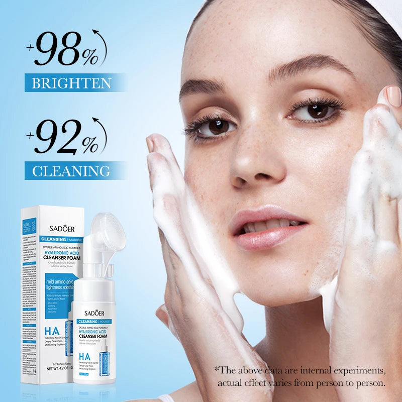 Deep Cleansing Facial Cleanser Foam for Sensitive Skin - Moisturizing & Brightening, 120ml