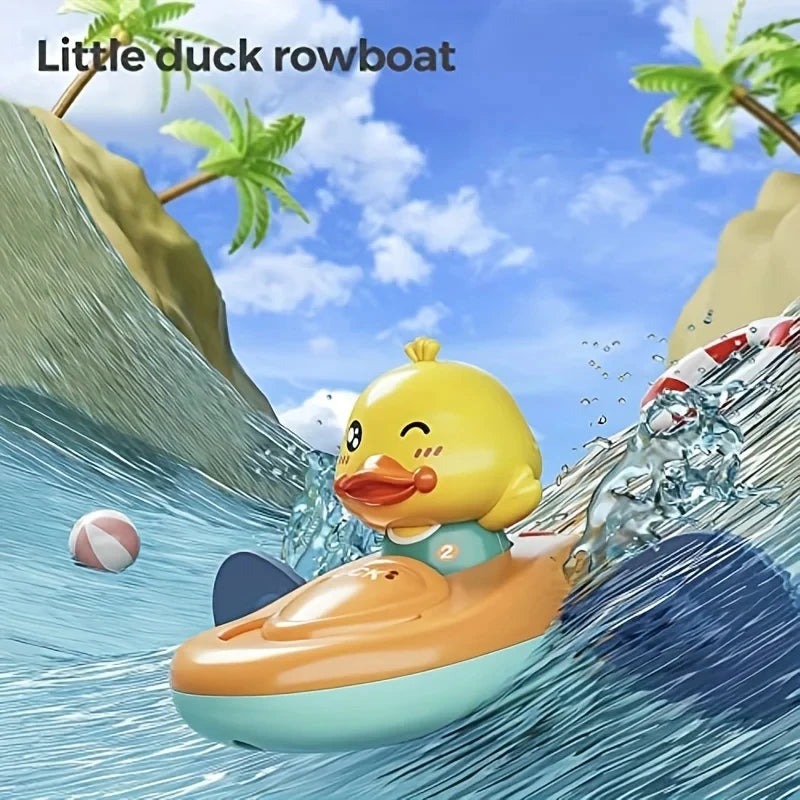 Kids Kayak Toy Yellow Duck Pool & Bath Floating Toy Set