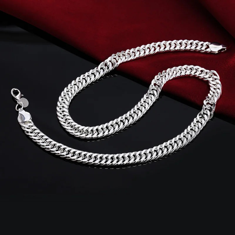 Sterling Silver Necklace for Women & Men 20/22/24 Inch 6mm/10mm Side Chain Jewelry Gift