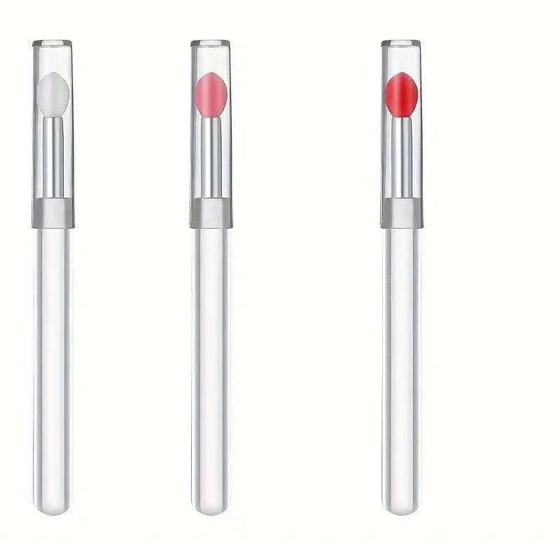 Portable Silicone Lip Brush Set with Cover - Soft Multifunctional Lip Makeup Applicators