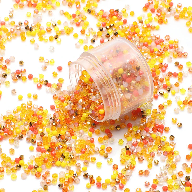 500Pcs 2mm Mixed AB Color Czech Glass Crystal Beads for Jewelry Making & Crafts