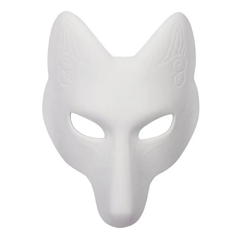 DIY White Paper Mask for Halloween Cosplay & Costume Crafting - Fox-Themed Event Accessory