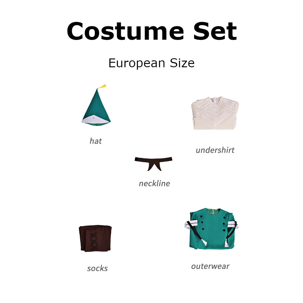 Medieval Witch Cosplay Costume Set with Hat for Anime and Halloween