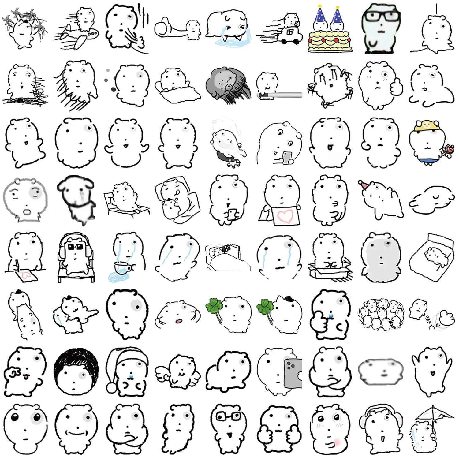 72 Sheets Waterproof Cat Eye Stickers for Water Cups, Phones & Laptops - Cute Animal Decor