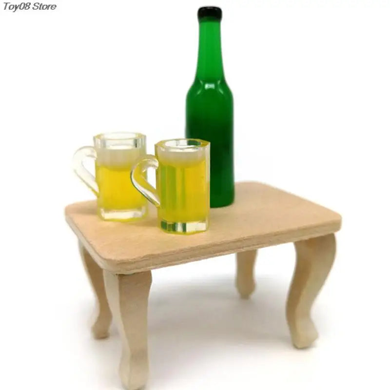 Mini Wooden Dollhouse Table - 1:12 Scale Dollhouse Miniature Furniture