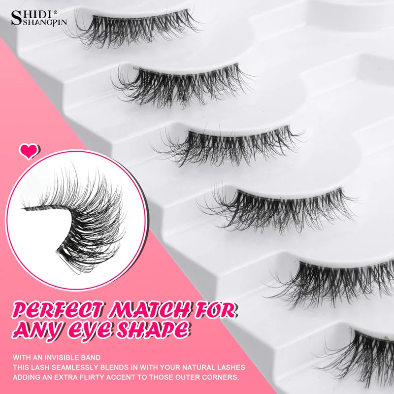 Half Eyelashes 3/5/10 Pairs Soft Natural Cat Eye Makeup Extensions