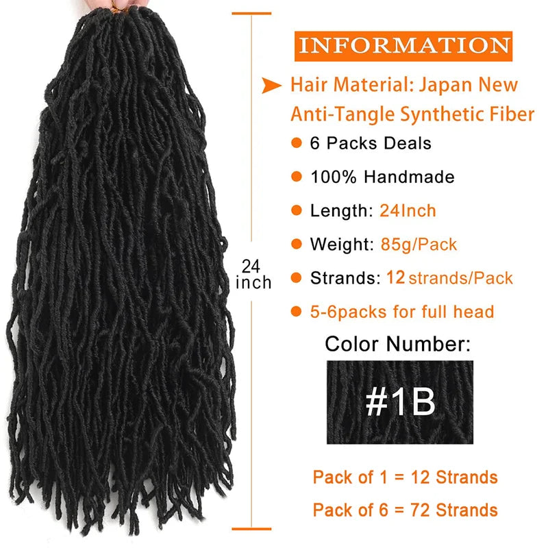 Faux Locs Crochet Hair 30 Inch Soft Locs for Women - Distressed & Butterfly Styles