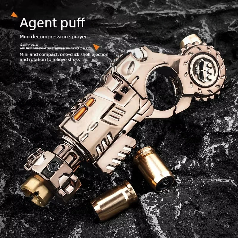 Mini Finger Spinning Top EDC Desk Gadget Stress Relief Toy Set - Alloy Pistol Style