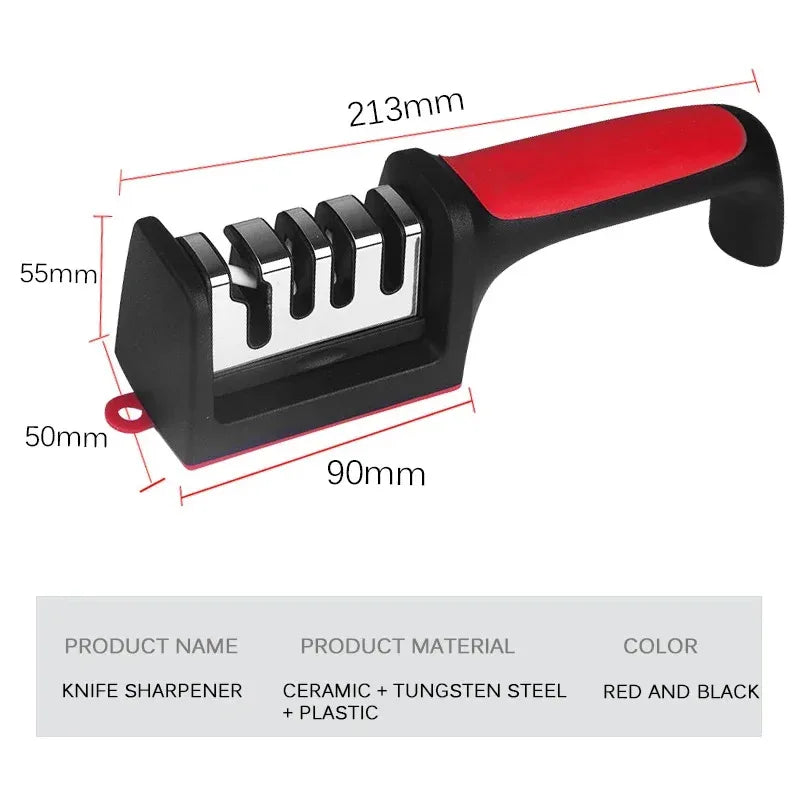 Multi-Stage Kitchen Knife Sharpener Handheld Stainless Steel Sharpening Tool