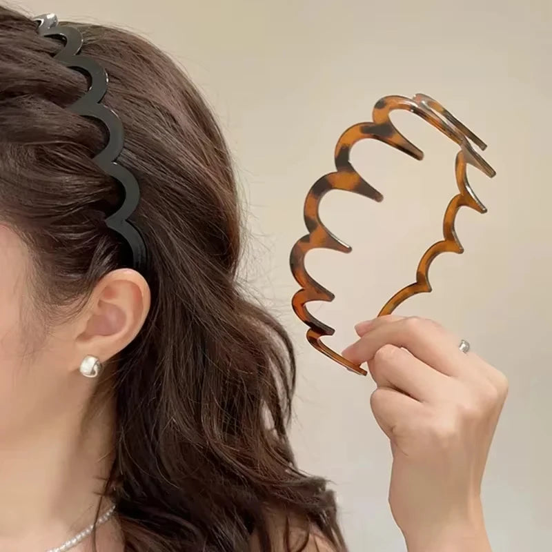 2Pcs Fashion Wave Headbands for Women Non-Slip Hair Accessories - Korean Style