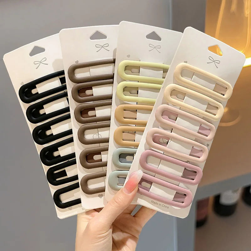 6PCS Versatile Morandi Color Hair Pins for Girls Women Kids - Hair Side Clips