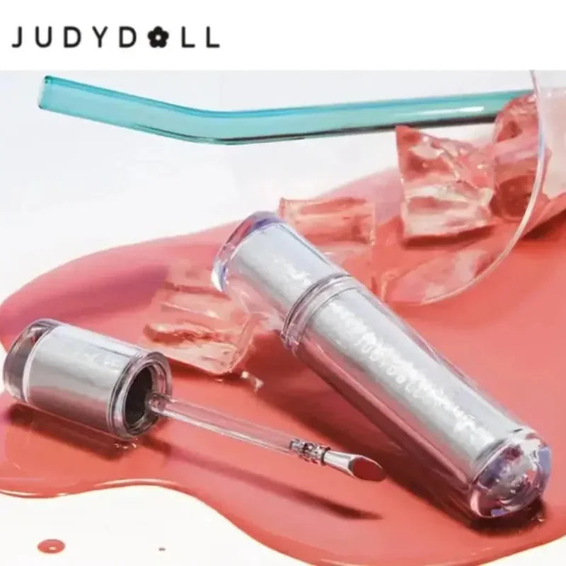 Judydoll Ice Lip Glaze Lipstick Set - Hydrating Watery Lip Makeup with Mirror