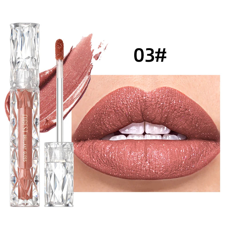 Shiny Glitter Liquid Lipstick - Waterproof Long Lasting Lip Gloss with Diamond Effect