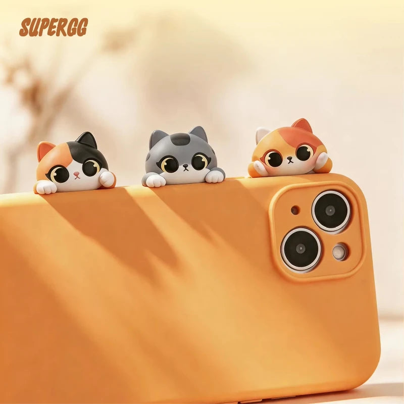 Cute Cat Mini Figures Blind Box Anime Phone & PC Ornaments Set - Doll Decorations