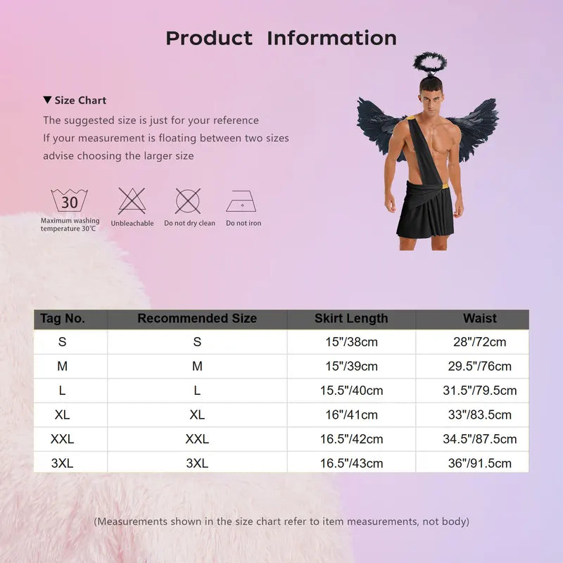 Angel Cosplay Costume Set for Women Men Halloween Valentine Party Dress Feather Wings